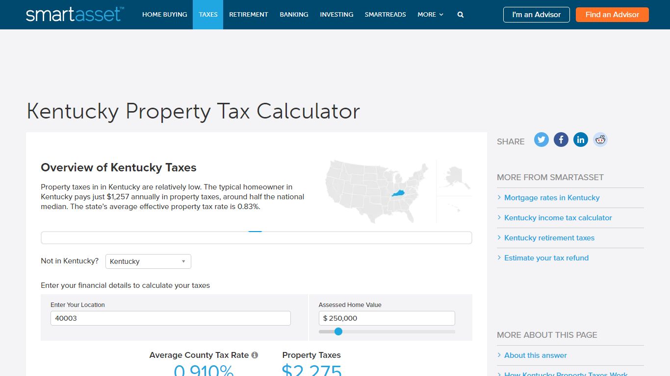 Kentucky Property Tax Calculator - SmartAsset