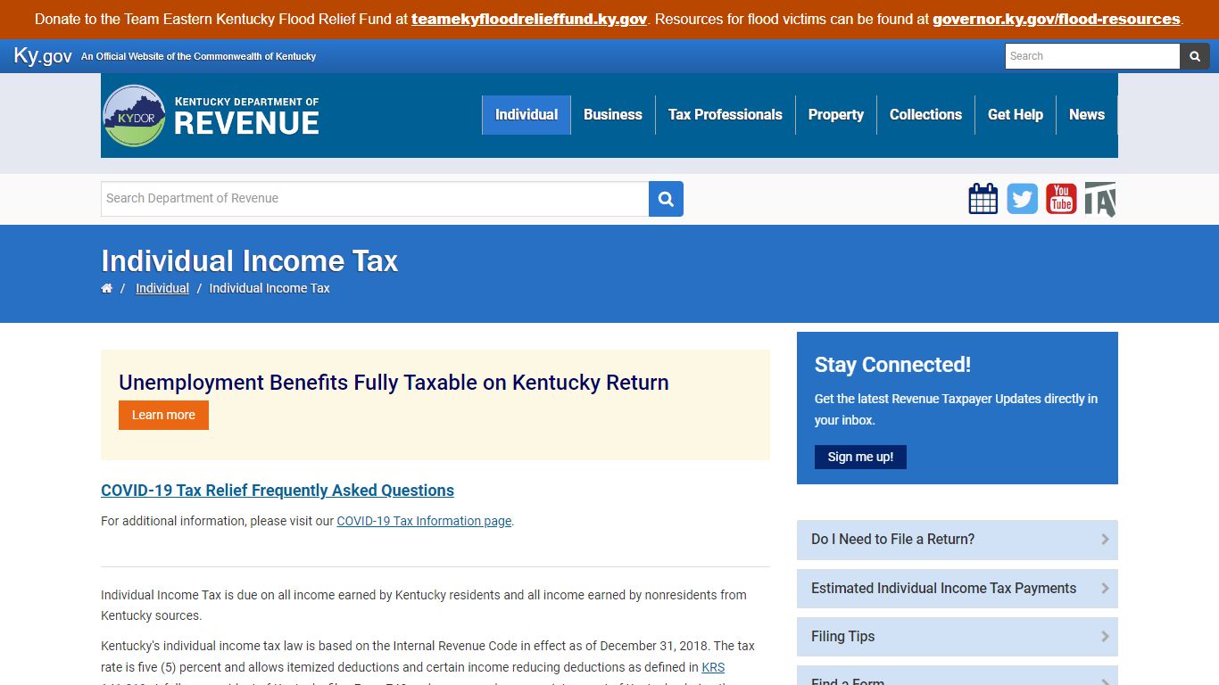 Individual Income Tax - Department of Revenue - Kentucky